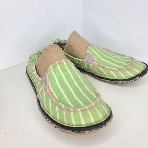 Simple Green Toe Women's Canvas Upper Slip On‎ Comfort Flats Loafers Shoes 8
